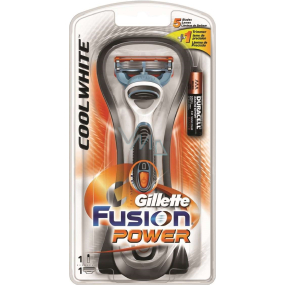 Gillette Fusion Cool White Power holicí strojek na baterie pro muže