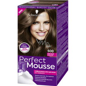 Schwarzkopf Perfect Mousse Permanent Foam Color barva na vlasy 600 Světle hnědý