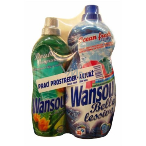 Wansou Ocean Fresh tekutý prací prostředek 2 l + Wansou Aloe Vera avivážní prostředek 1 l, Duo