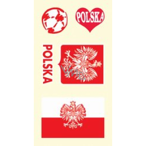 Arch Tetovací obtisky na obličej i tělo Polsko vlajka 1 motiv