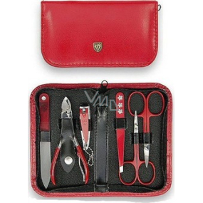 Kellermann 3 Swords Luxusní manikúra 6 dílná Articial Leather z vysoce kvalitní umělé kůže Red