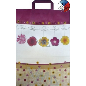 Nekupto Dárková kraftová taška 44 x 32 x 17 cm Květy 1 kus 070