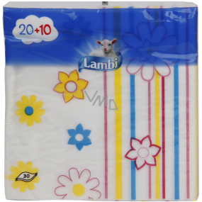 Lambi Papírové ubrousky 3 vrstvé 33 x 33 cm 30 kusů