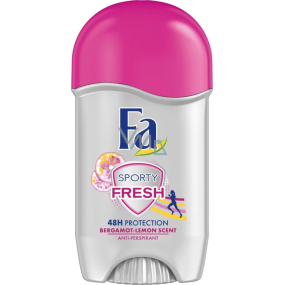 Fa Sporty Fresh Bergamot-Lemon Scent 48h antiperspirant deodorant stick pro ženy 50 ml