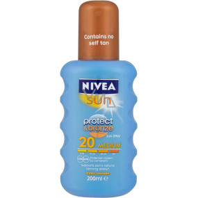 Nivea Sun Protect & Bronze SPF20+ intenzivní sprej na opalování Medium 200 ml