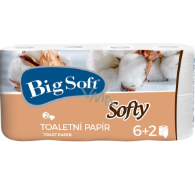 Big Soft Softy parfémovaný toaletní papír bílý 2 vrstvý 200 útržků 8 rolí