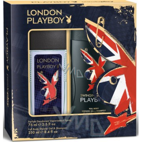 Playboy London parfémovaný deodorant sklo pro muže 75 ml + sprchový gel 250 ml, kosmetická sada