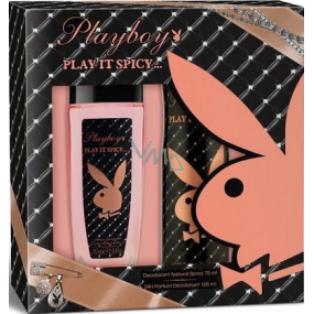 Playboy Play It Spicy parfémovaný deodorant sklo pro ženy 75 ml + deodorant sprej 150 ml, kosmetická sada