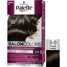 Schwarzkopf Palette Salon Colors barva na vlasy odstín 3-0 Tmavě hnědá