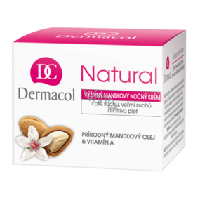 Dermacol Natural Výživný mandlový noční krém 50 ml pro suchou a citlivou pleť