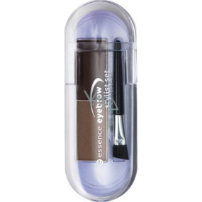 Essence Eyebrow Stylist sada pro úpravu obočí 01 Natural Brunette Style 2 g, kosmetická sada