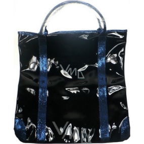 Kate Moss nákupní taška Xxl černá s modrými glitry 44 x 42 x 10 cm 1 kus
