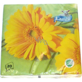 Lambi Papírové ubrousky 3 vrstvé 33 x 33 cm 20 kusů Velikonočví Gerbera