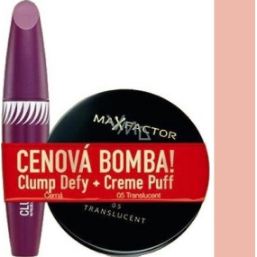 Max Factor Clump Defy řasenka 13,1 ml + make-up & pudr Creme Puff 05 21 g, kosmetická sada