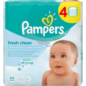 Pampers Fresh Clean vlhčené ubrousky pro děti 4 x 64 kusů