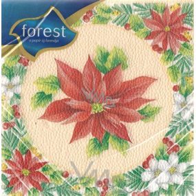 Forest Papírové ubrousky 1 vrstvé 33 x 33 cm 20 kusů Vánoční Vánoční hvězda