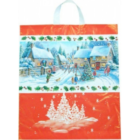 Press Igelitová taška 45 x 50 cm s uchem vánoční vesnice 1 kus