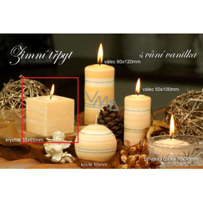 Lima Zimní třpyt Vanilka vonná svíčka krychle 65 x 65 mm 1 kus