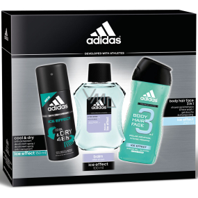 Adidas Ice Effect antiperspirant sprej 150 ml + balzám po holení 100 ml + sprchový gel 250 ml, pro muže kosmetická sada