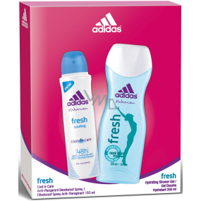Adidas Cool & Care 48h Fresh Cooling antiperspitant deodorant sprej pro ženy 150 ml + Fresh sprchový gel 250 ml, kosmetická sada