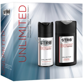 Str8 Unlimited deodorant sprej 150 ml + sprchový gel 250 ml, dárková sada