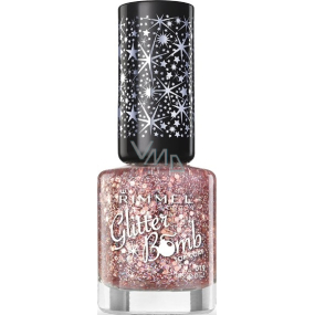 Rimmel London Glitter Bomb Top Coat lak na nehty 019 Disco Diva 8 ml