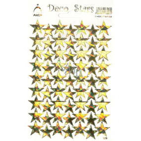 Arch Holografické dekorační samolepky zlaté hvězdičky 1 arch