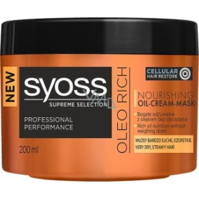 Syoss Supreme Selection Oleo Rich regenerační olejová krémová maska na vlasy 200 ml