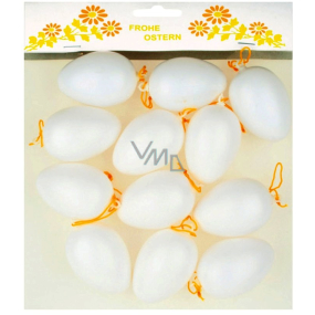 Vajíčka 6 cm bílá, 12 kusů v sáčku plastové