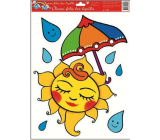 Okenní fólie bez lepidla sluníčko s deštníkem 42 x 30 cm 1 kus