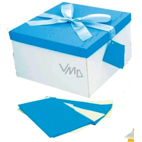 Anděl Dárková krabička skládací s mašlí modrá 25 x 25 x 14,5 cm 1 kus