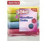 Söke Microfibre Cloths víceúčelová utěrka z mikrovlákna 30 x 30 cm 4 kusy