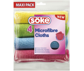 Söke Microfibre Cloths víceúčelová utěrka z mikrovlákna 30 x 30 cm 4 kusy