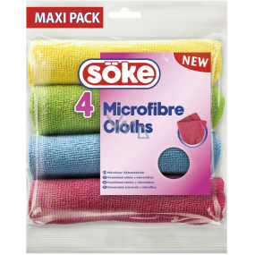 Söke Microfibre Cloths víceúčelová utěrka z mikrovlákna 30 x 30 cm 4 kusy