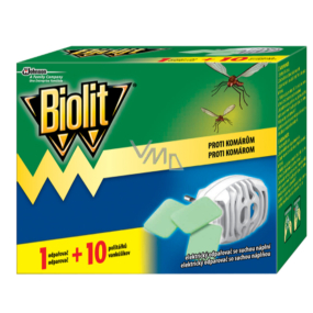 Biolit Elektrický odpařovač proti komárům s polštářky 10 nocí + náhradní náplň 10 kusů