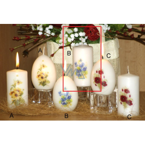 Lima Vůně Květin Fialka vonná svíčka bílá s obtiskem válec 50 x 100 mm 1 kus