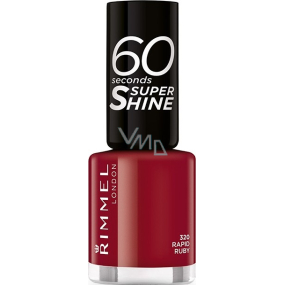 Rimmel London 60 Seconds Super Shine Nail Polish lak na nehty 320 Rapid Ruby 8 ml