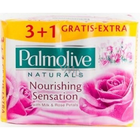 Palmolive Naturals Milk & Rose Petals tuhé toaletní mýdlo 4 x 90 g