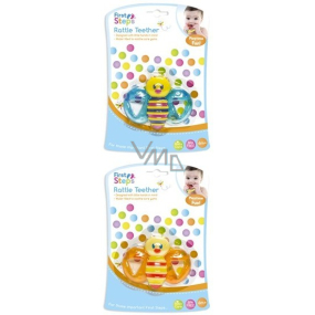 First Steps Rattle Teether kousátko s chrastítkem Včelka různé barvy 1 kus