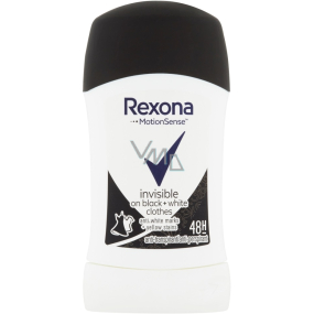 Rexona Invisible On Black + White Clothes antiperspirant deodorant stick pro ženy 40 ml