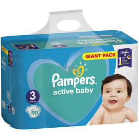 Pampers Active Baby Giant Pack 3 Midi 6-10 kg plenkové kalhotky 90 kusů