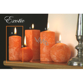 Lima Mramor Exotic vonná svíčka oranžová válec 50 x 100 mm 1 kus