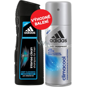 Adidas Climacool 48h antiperspirant deodorant sprej pro muže 150 ml + Adidas Intense Clean šampon pro normální vlasy 200 ml, kosmetická sada