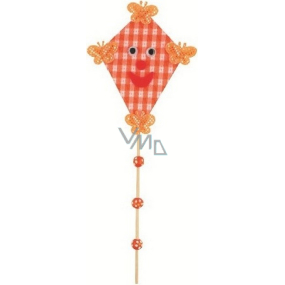 Dráček na špejli s kuličkami oranžový 30 cm