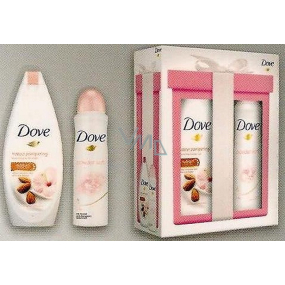 Dove Almond Purely Pampering Almond Cream with Hibiscus vyživující sprchový gel 250 ml + Powder Soft antiperspirant deodorant sprej 150 ml, kosmetická sada