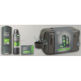 Dove Men + Care FM Extra Fresh sprchový gel 250 ml + deodorant sprej pro muže 150 ml + krémová tableta 90 g + toaletní taška, kosmetická sada