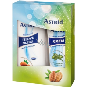 Astrid Regenerační tělové mléko pro suchou pleť 250 ml + výživný a regenerační krém s jojobovým olejem 100 ml, kosmetická sada