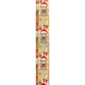 Nekupto Dárkový balicí papír 70 x 500 cm Vánoční Světle hnědý medvídek