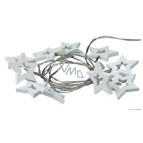 Emos Osvětlení bílé hvězdy 10 LED, 1,5 m teplá bílá+30cm kabel-na baterie