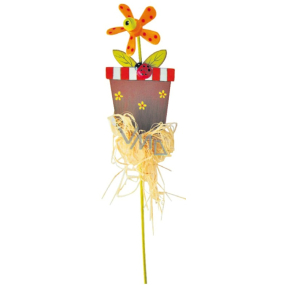 Květináč s oranžovým větrníkem zápich 9 cm + špejle